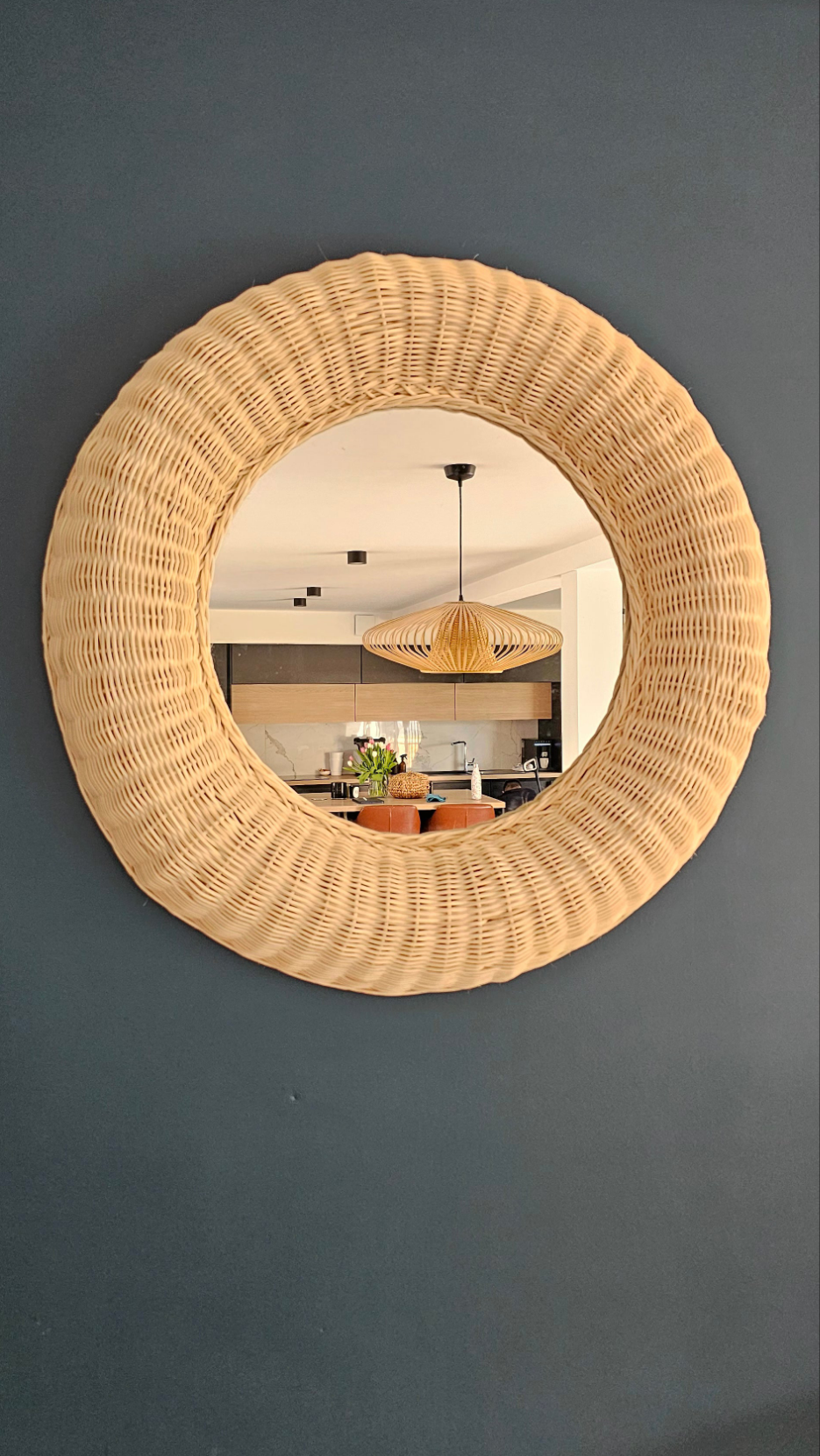 Miroir en rotin