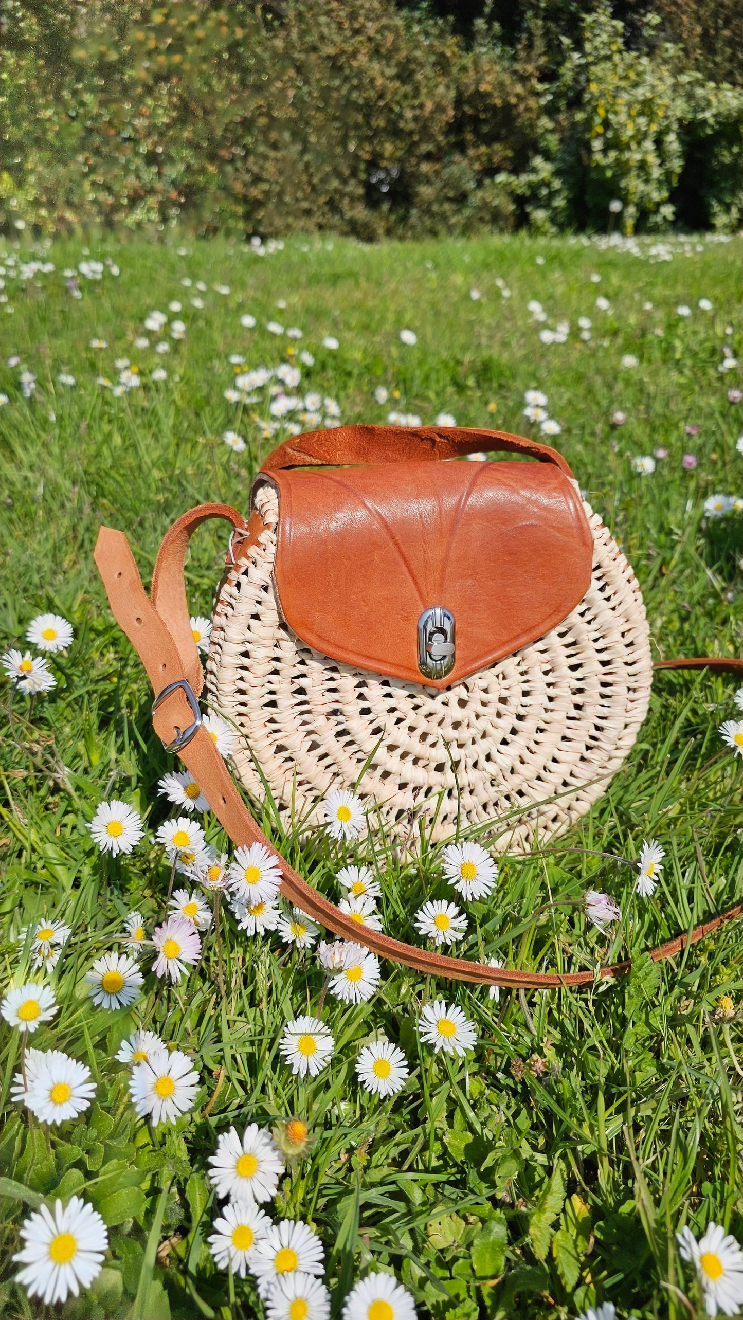 Sac tressé en cuir