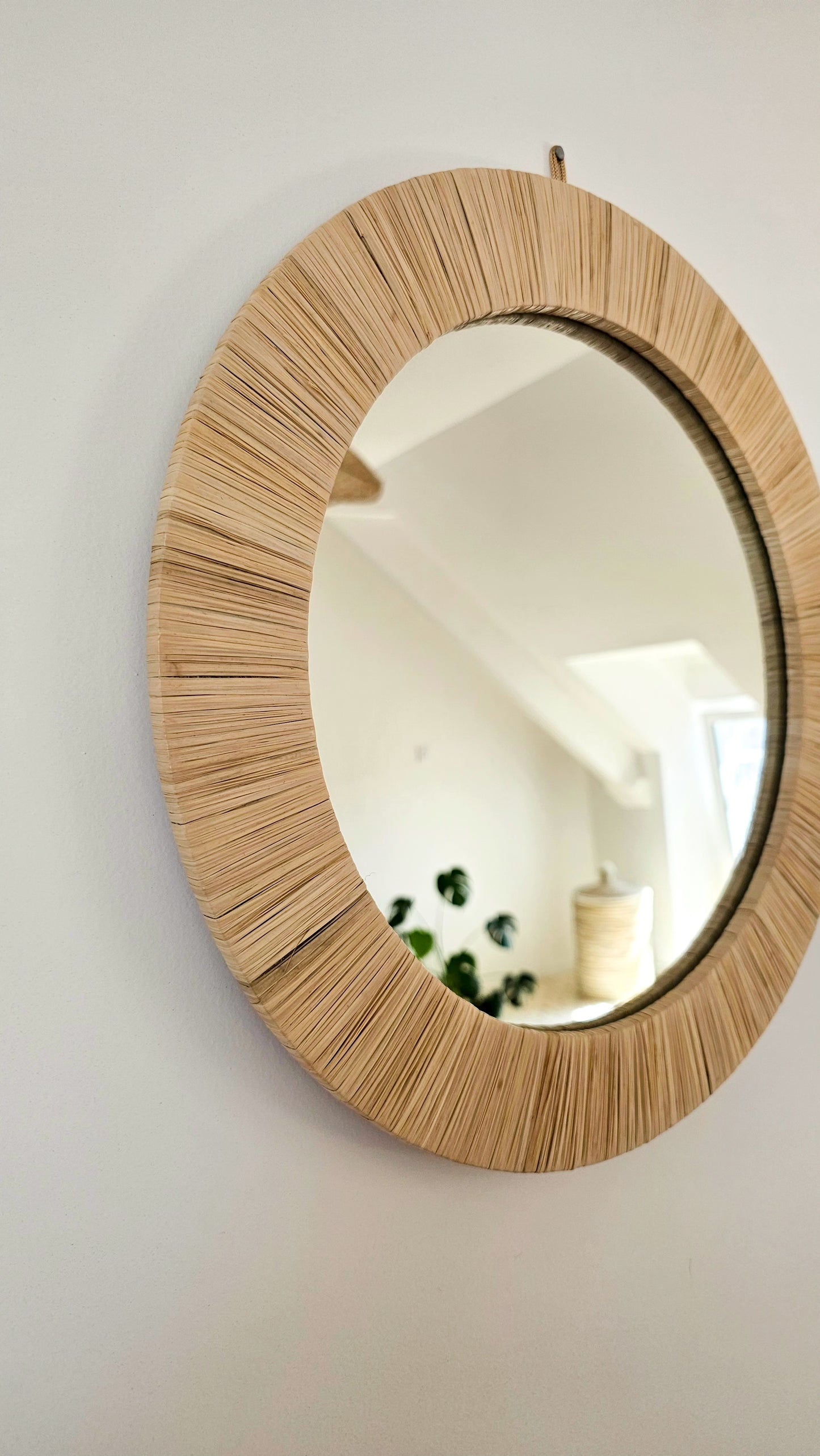 Miroir en fibres naturelles
