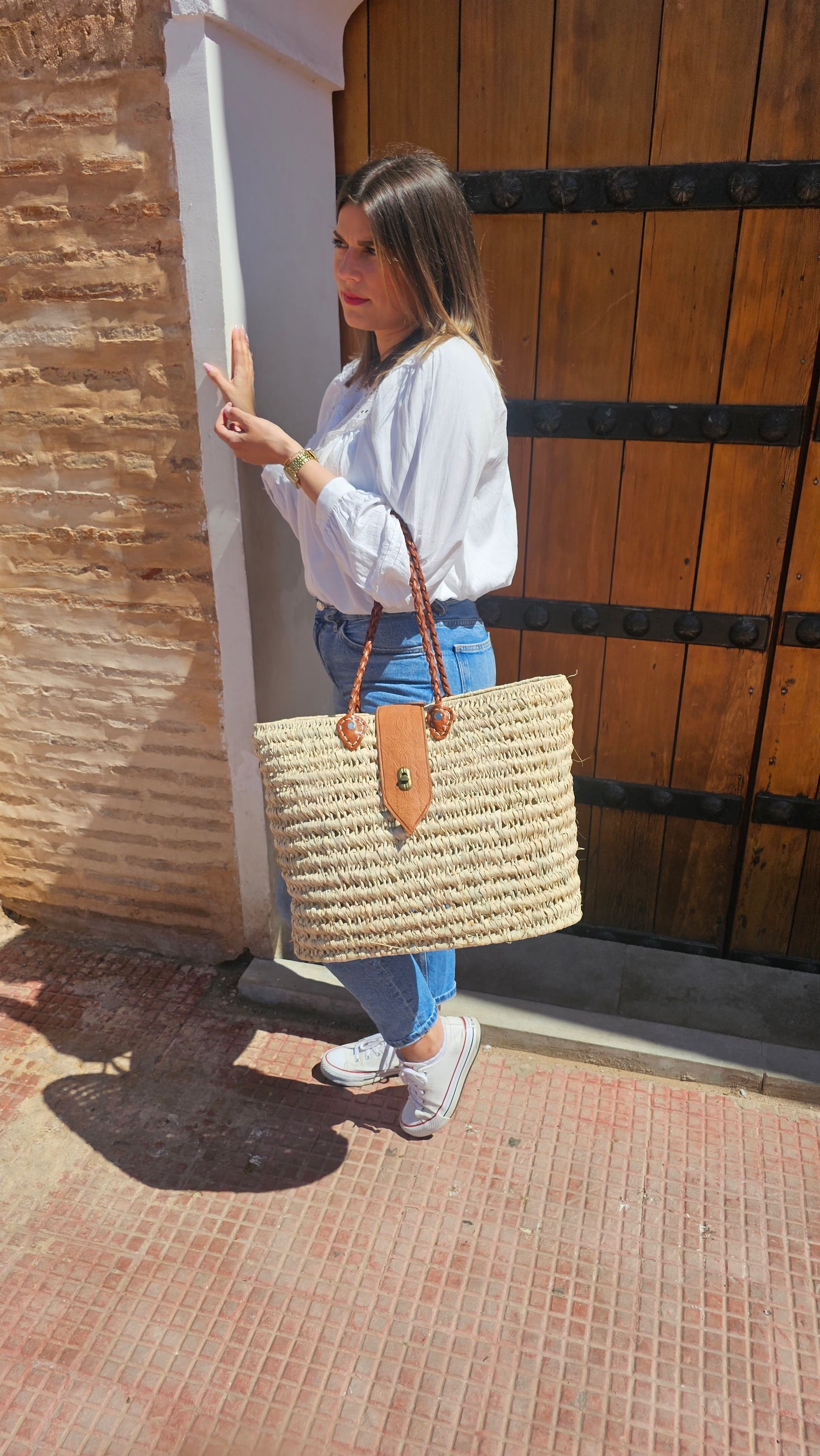 Grand panier tressé