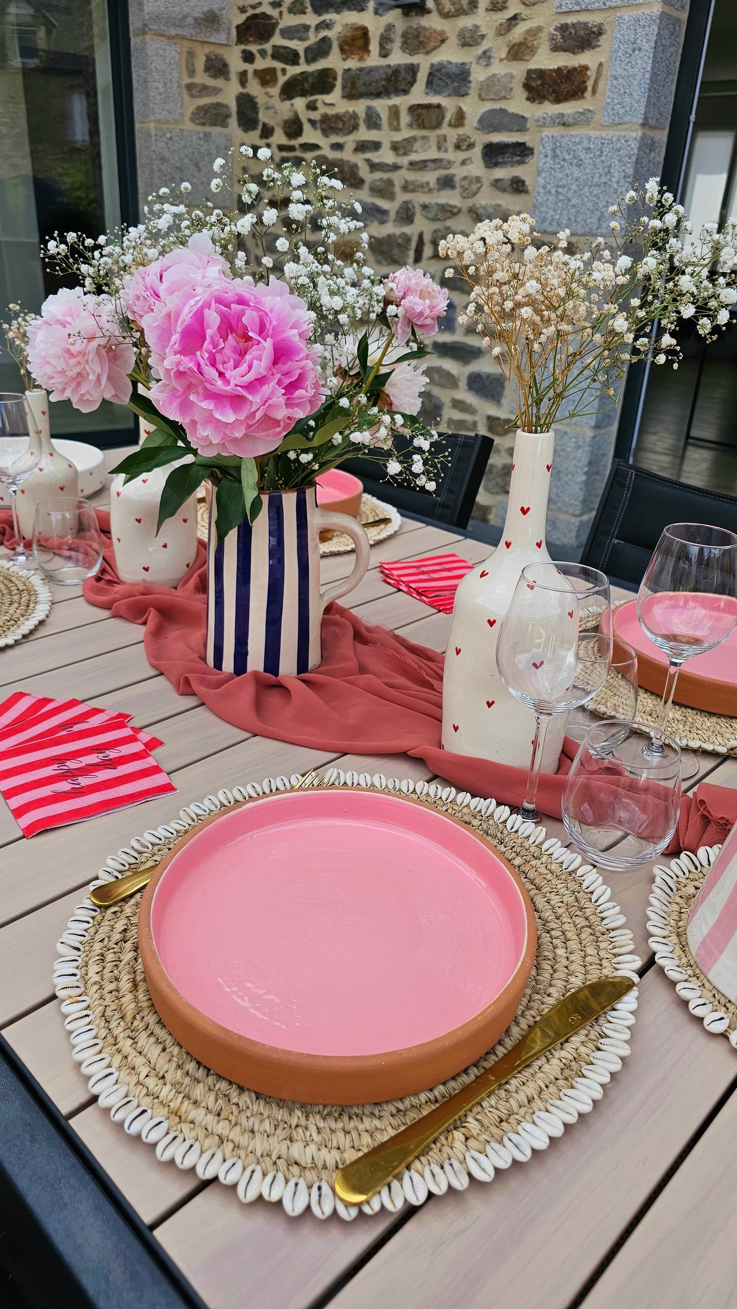 Assiettes rose