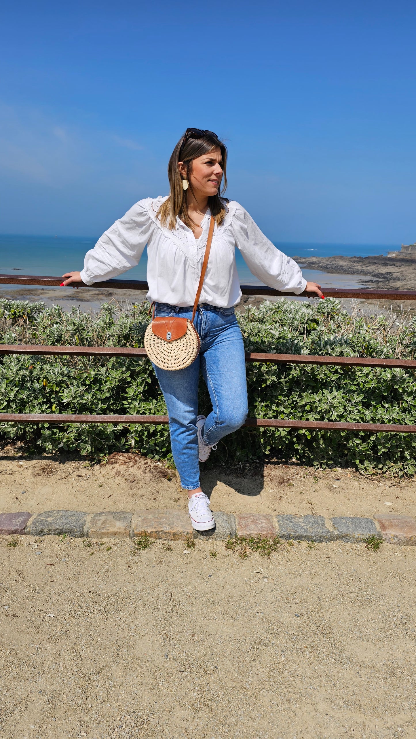 Sac tressé en cuir