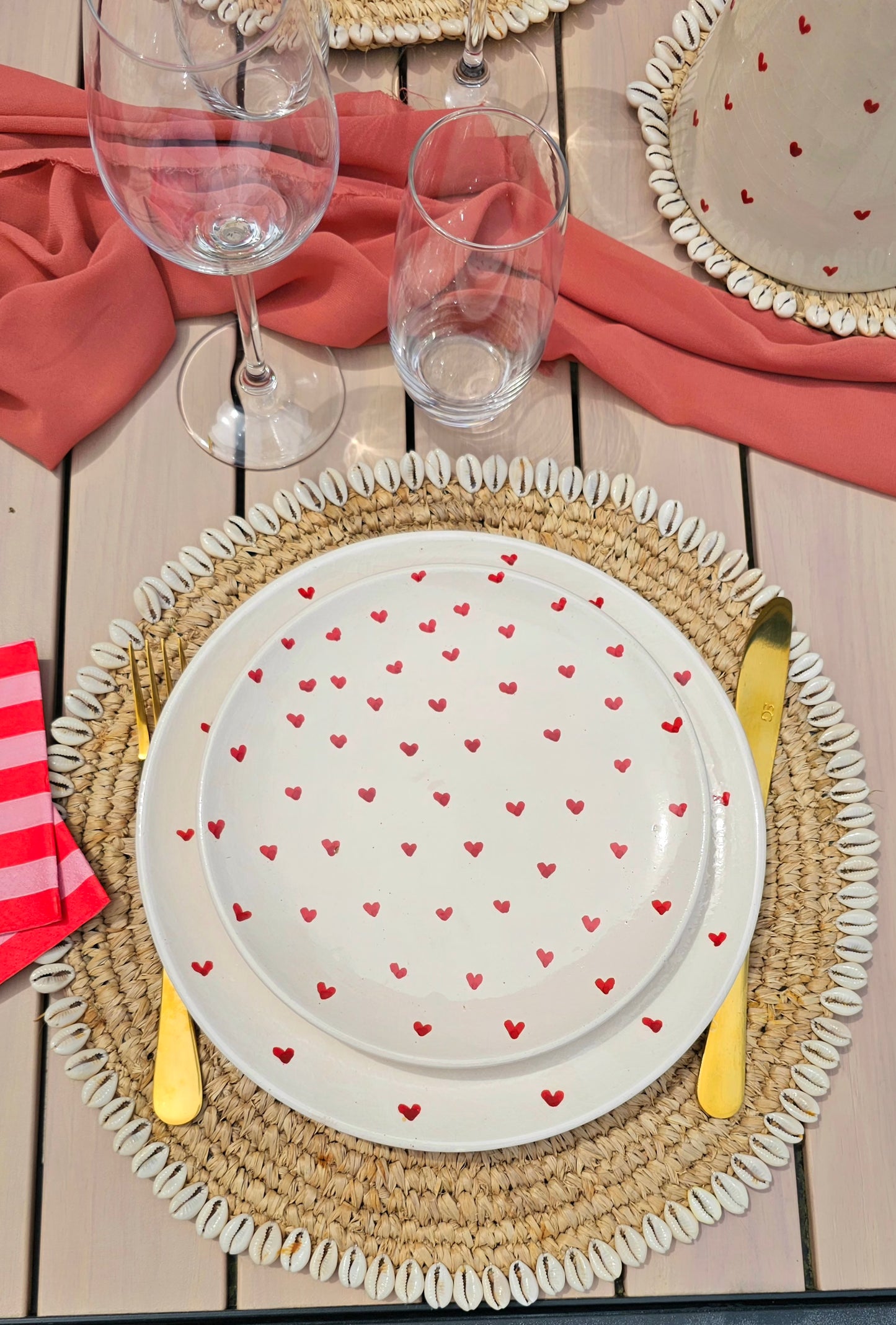 Assiettes coeurs
