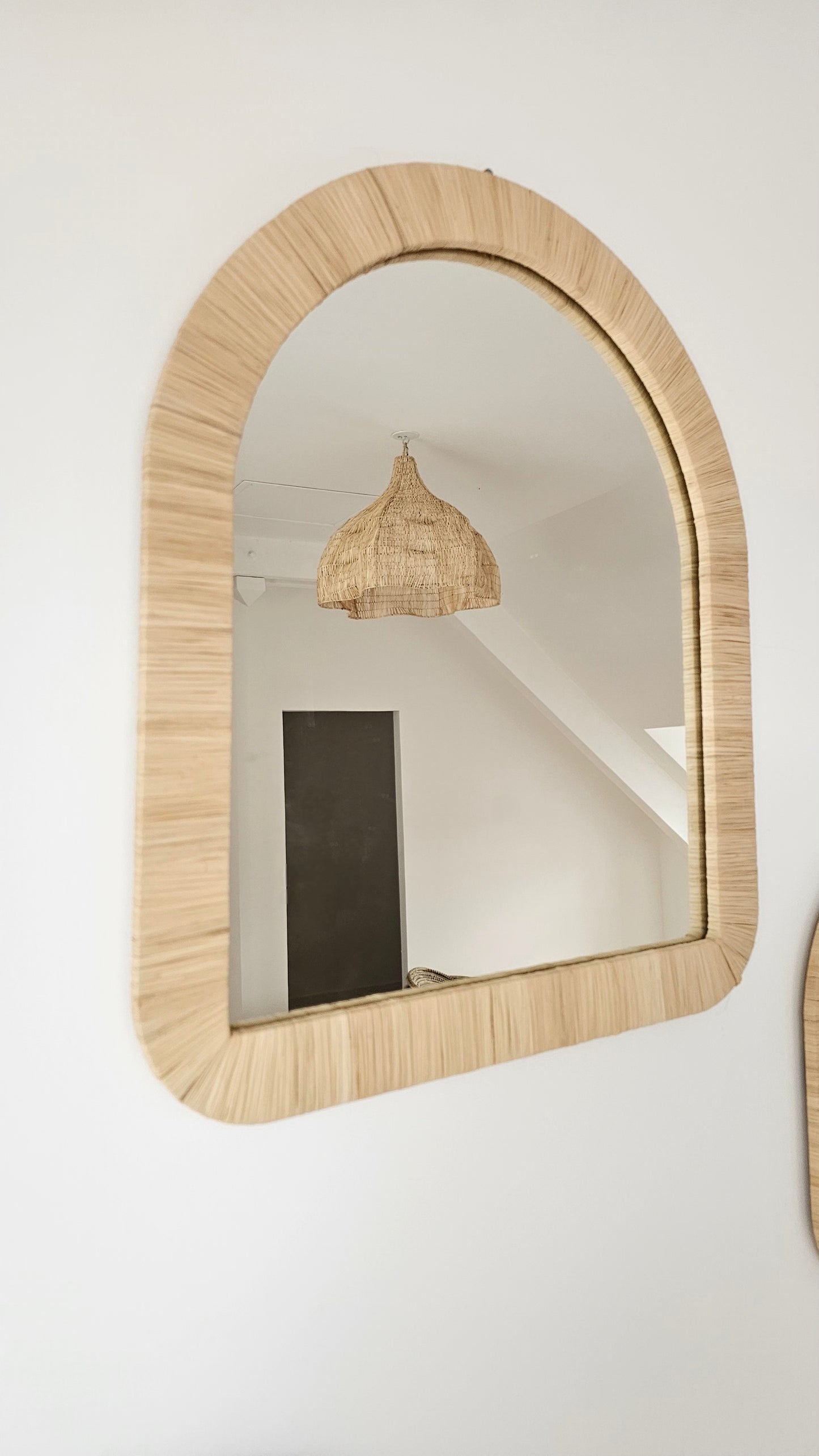 Miroir en raphia