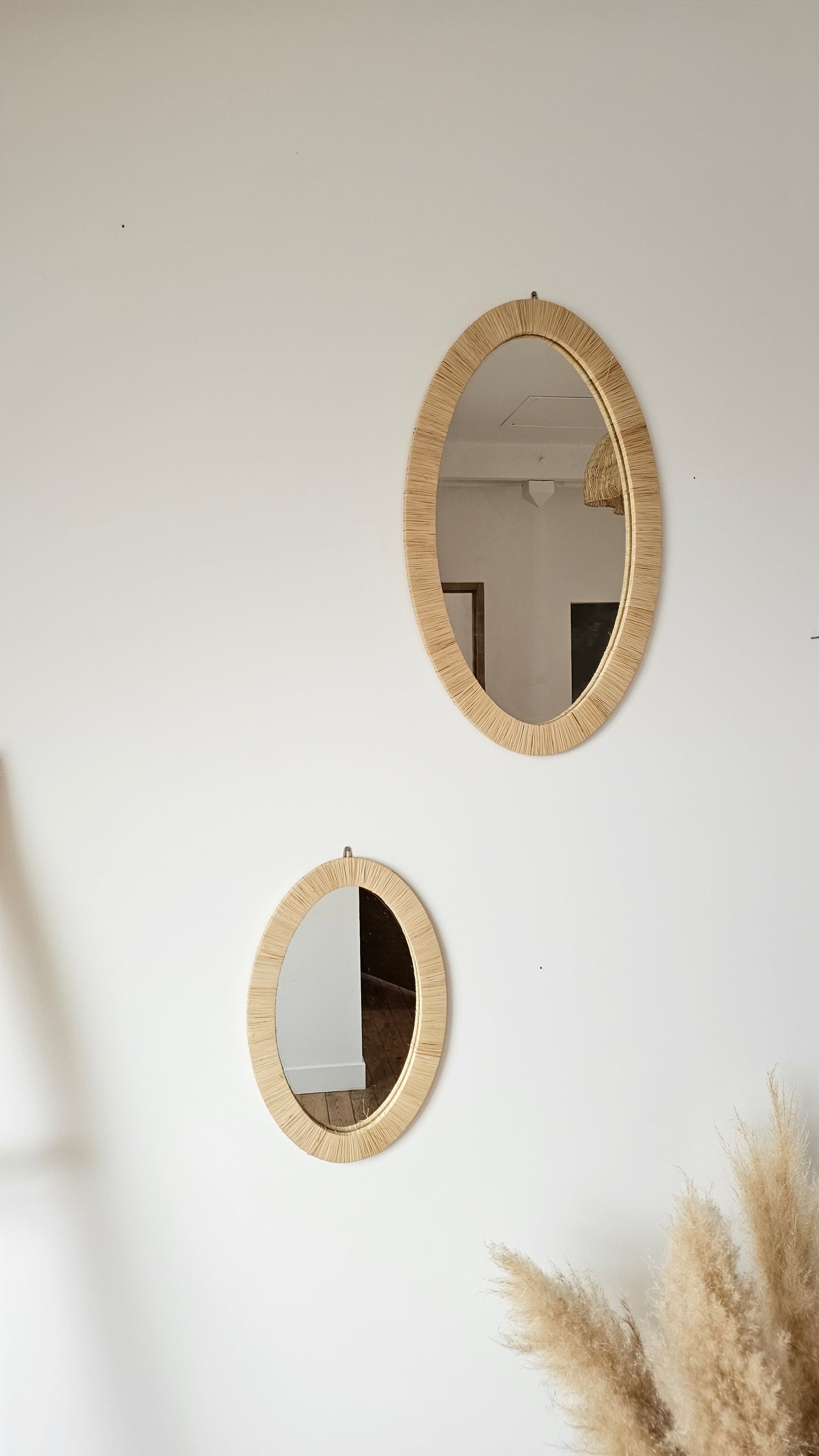 Miroir en raphia