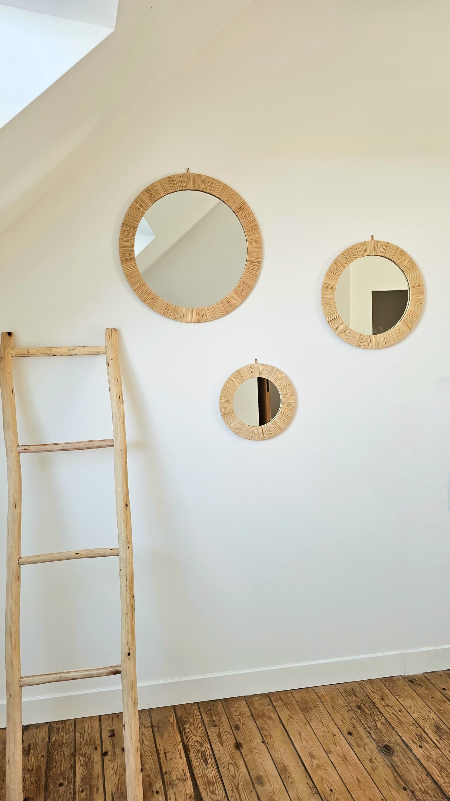 Miroir en fibres naturelles