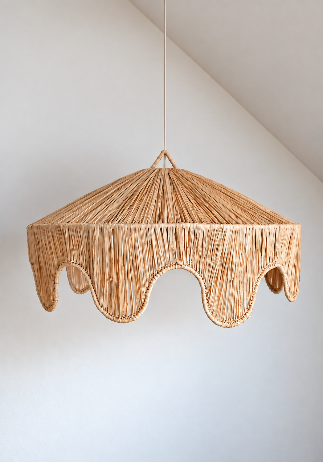 Suspension en raphia naturel