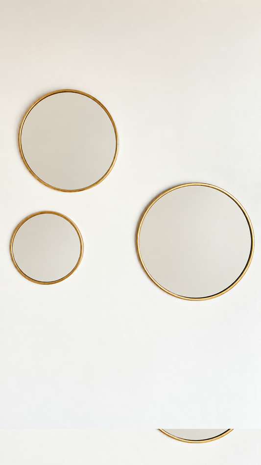 Miroirs ronds dorés