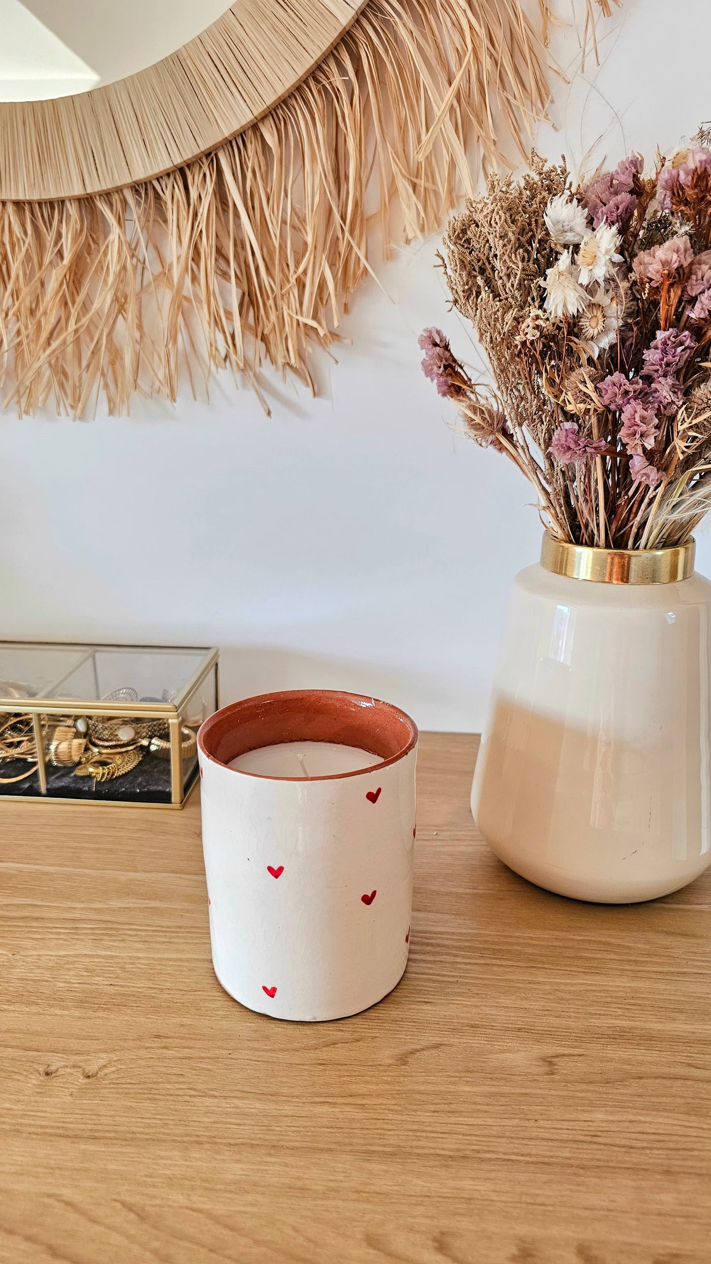 Bougie artisanale coeurs