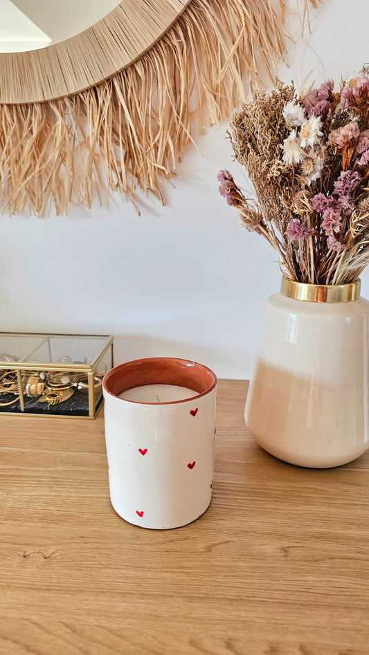 Bougie artisanale coeurs