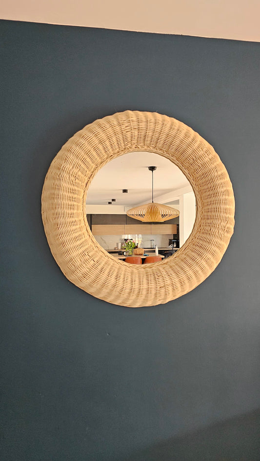 Miroir en rotin