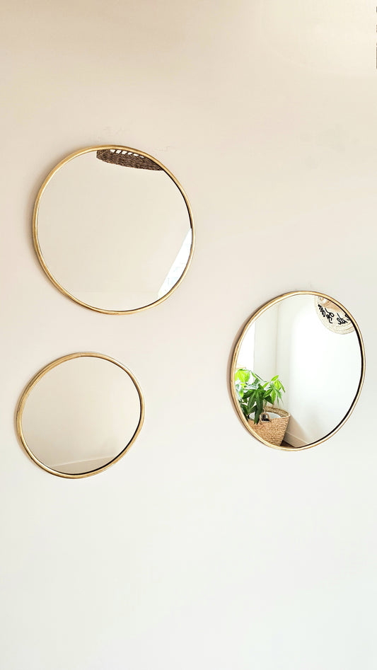 Miroirs ronds dorés