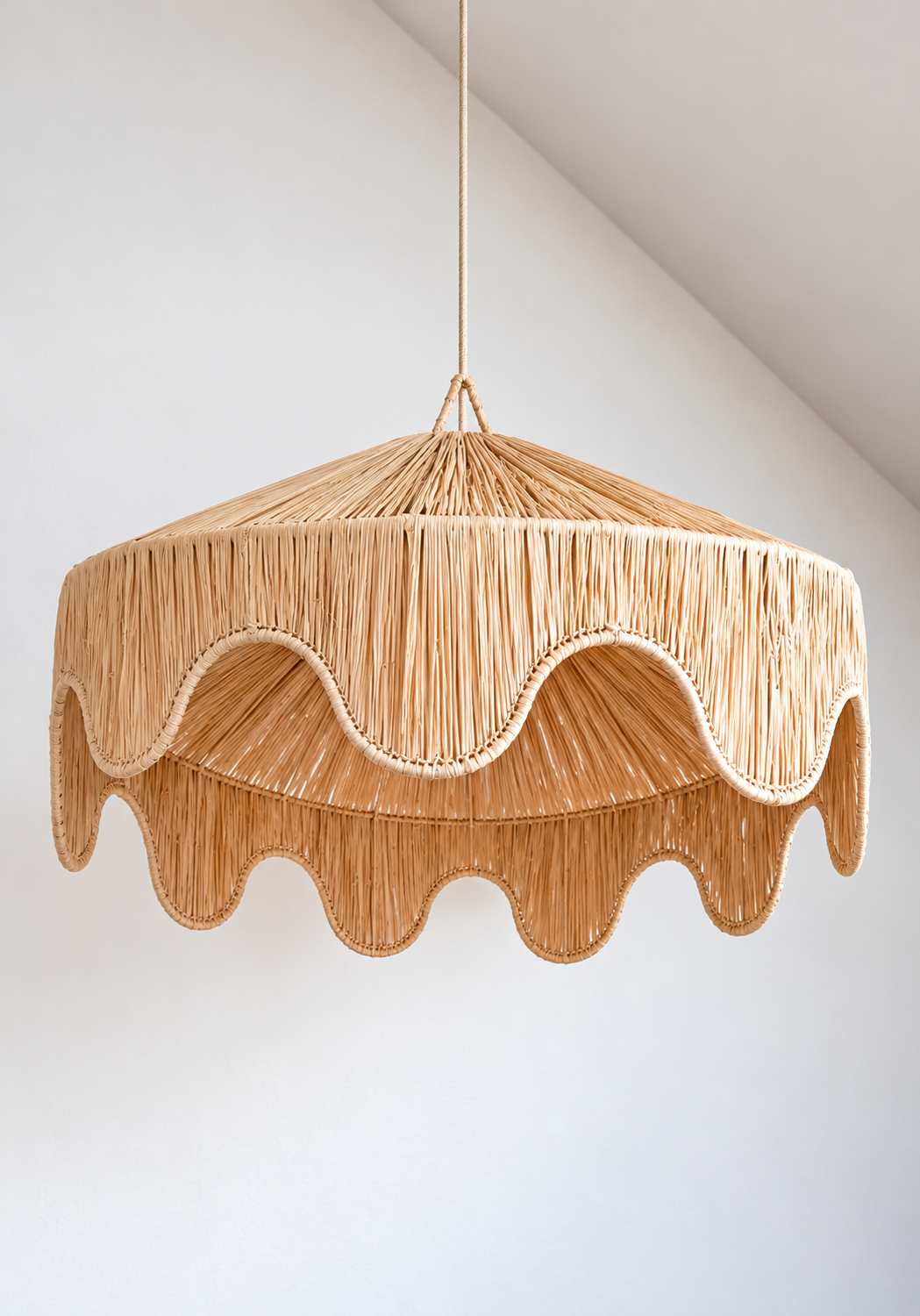 Suspension en raphia naturel