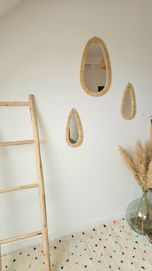 Miroir en raphia